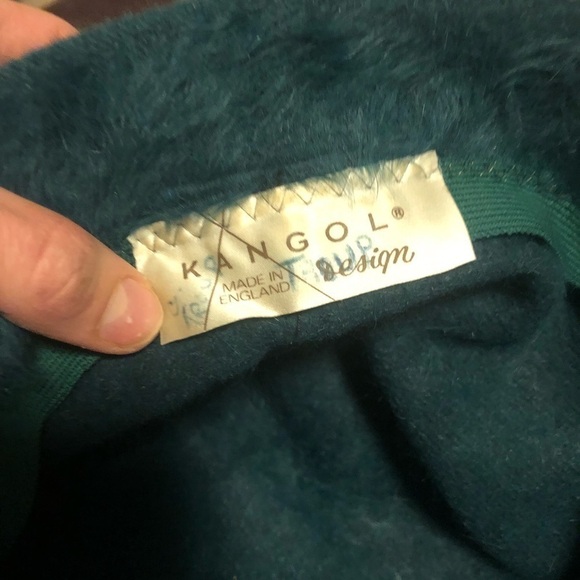 𝅺vtg Kangol Angora Bucket Hat w Ribbon Bow Emerald Green OS - Picture 3 of 3